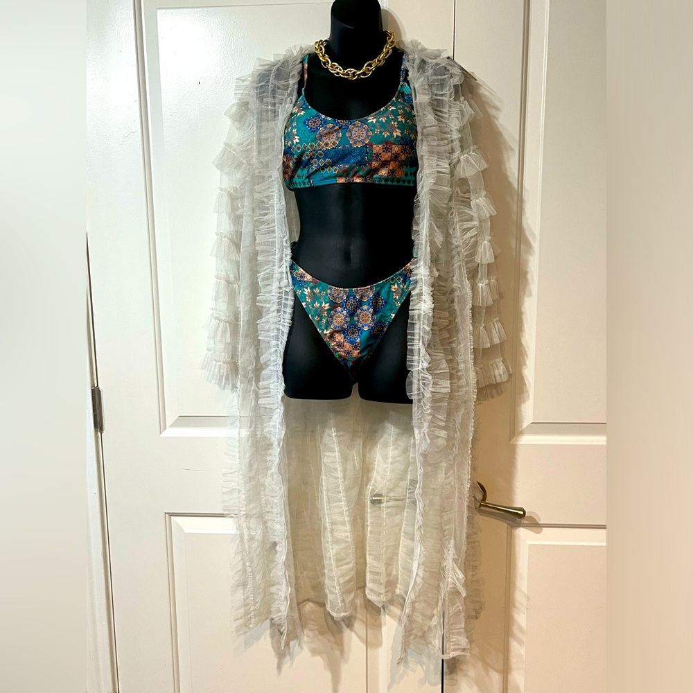 NWT Kosmios Sheer Kimono/Swimsuit Coverup